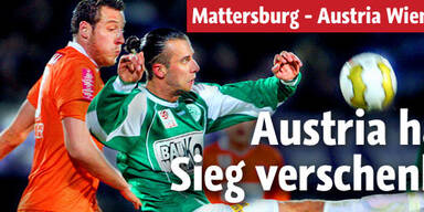 Austria verschenkt Sieg in Mattersburg