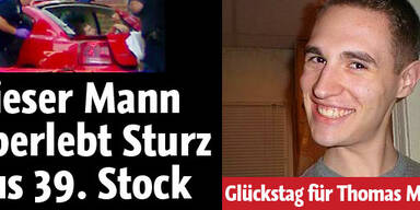 Mann überlebt Sturz aus dem 39. Stock
