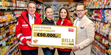 BILLA sammelte gemeinsam mit Kunden 50.000 Euro f&uuml;r Menschen in Notlagen in &Ouml;sterreich