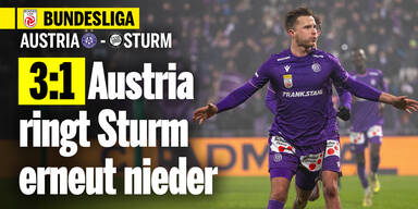 3:1 - Helms Austria biegt Lieblingsgegner Sturm erneut