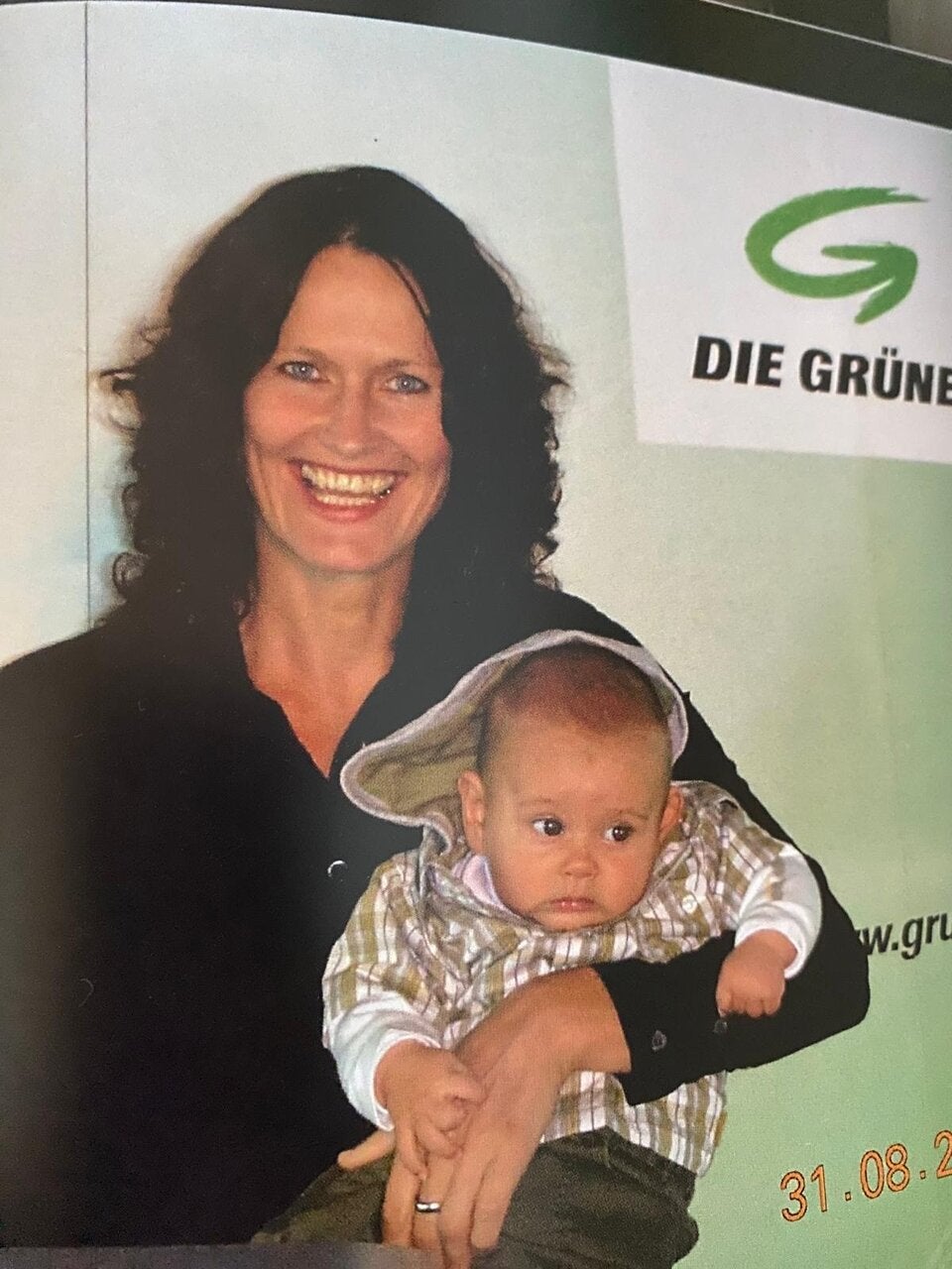Die einstige Grüne-Politikerin als Karriere-Mama vor 18 Jahren.