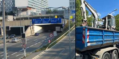 Bagger Kaiserm&uuml;hlentunnel Wien