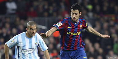 Barca m&uuml;hte sich zu 2:1 gegen Malaga