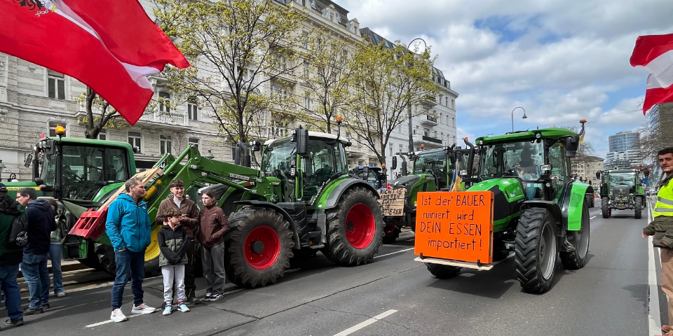 Bauern protestieren in Wien: „Wollen Landwirtschaftsminister den Rücken stärken“