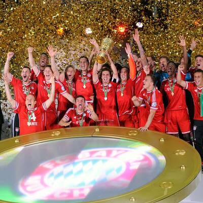 So feiern die Bayern den Pokal-Titel