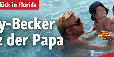 So süß: Boris & Lilly baden mit Baby