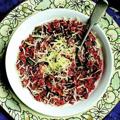 Rote Rüben mit Naturreis-Risotto