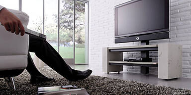 Bei diesem TV-Rack ist der Beton nur oberfl&auml;chlich