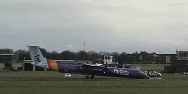 Flugzeug landete in Belfast auf der Nase