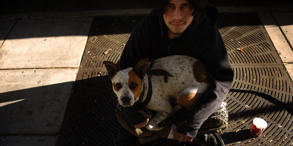 Bettler mit Hund