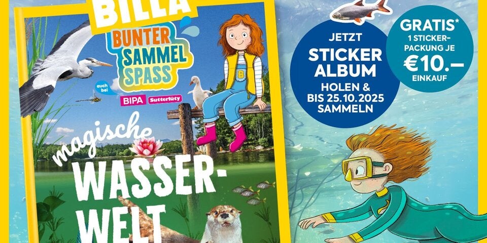 Neues Stickeralbum bei Billa, Bipa & Sutterlüty zum Thema ›Magische Wasserwelt‹