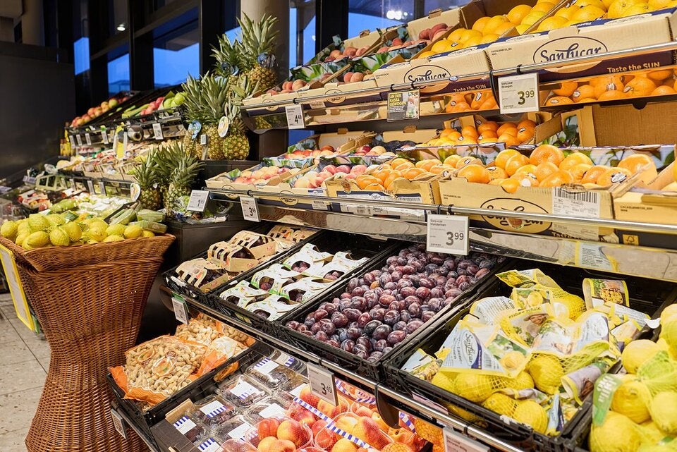 Obst- und Gemüseabteilung bei Billa Kistler.