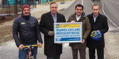 Radwegabschnitt entlang Br&uuml;ckenstra&szlig;e in Korneuburg fertig