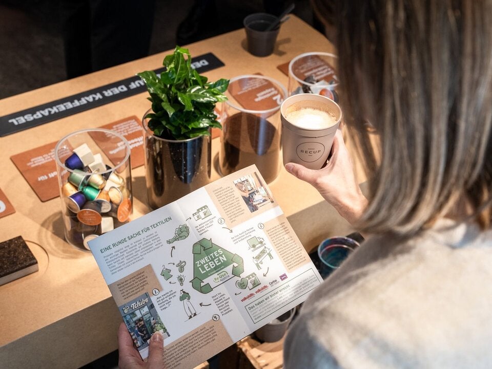 Kreislaufwirtschaft: Recyclingprozess von wiederverwendbaren Textilien