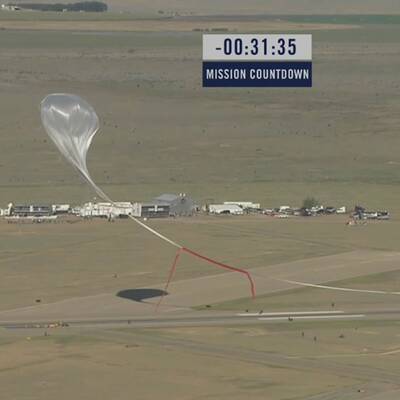 Felix Baumgartner auf dem Weg zur Stratosphäre