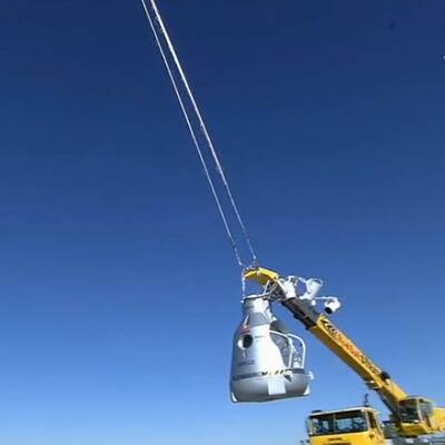 Felix Baumgartner auf dem Weg zur Stratosphäre