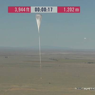 Felix Baumgartner auf dem Weg zur Stratosphäre