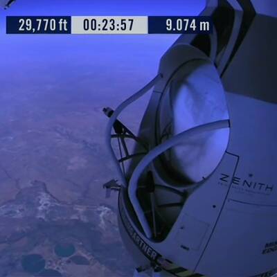 Felix Baumgartner auf dem Weg zur Stratosphäre