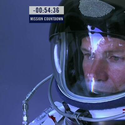 Felix Baumgartner auf dem Weg zur Stratosphäre