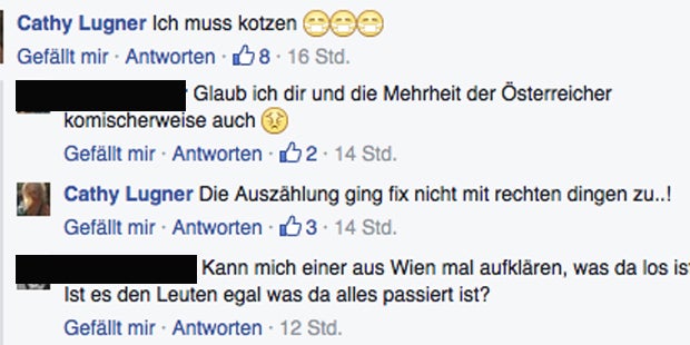 Cathy Lugner findet  VdB zum Kotzen