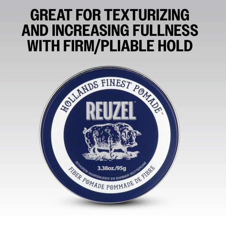 Reuzel Faserpomade, geringer Glanz, fester Halt, texturiertes, volleres Aussehen 