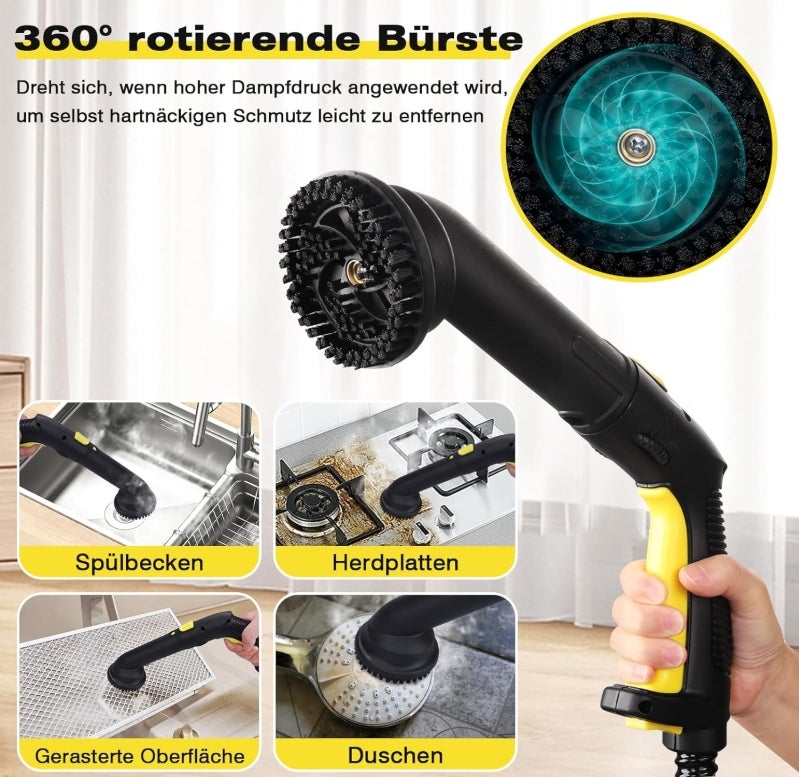 TVD Dampfreiniger, Polstermöbelreiniger, Dampfreiniger mit 5 m extra langem Netzkabel für Bodendampfer, Ofen, Teppich, Sofa, Polster, Bettwanzen