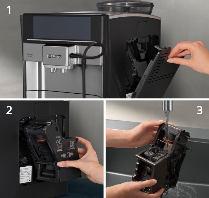 Siemens Kaffeevollautomat EQ6 plus s700, Milchsystem, 12 Getränke, automatische Reinigung des Milchsystems, Keramikmahlwerk, großes Touchdisplay, Edelstahl, TE657503DE 