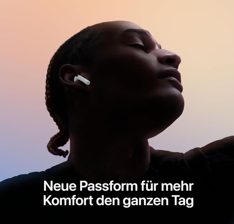 Apple AirPods 4 Kabellose Kopfhörer, Bluetooth Kopfhörer mit aktiver Geräuschunterdrückung, Adaptives Audio, Personalisiertes 3D Audio, Transparenzmodus, USB-C Ladecase, Kabelloses Laden 