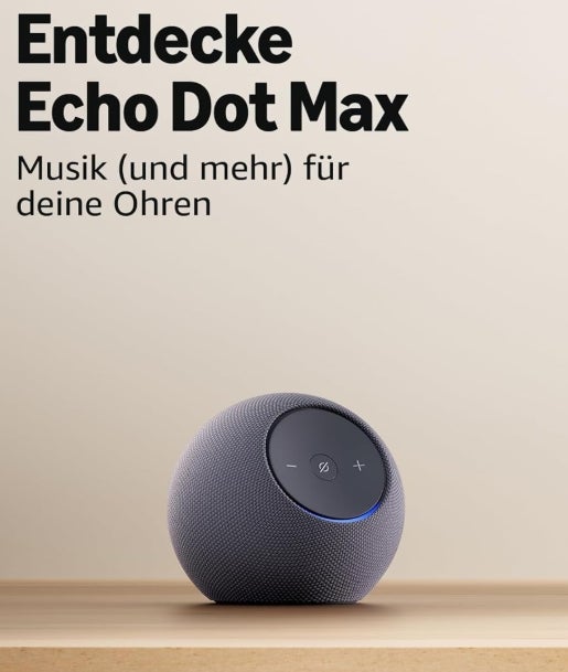 Amazon Echo Dot Max (neueste Generation), Alexa-Lautsprecher mit raumfüllendem Klang und integriertem Smart-Home-Hub, Graphit 