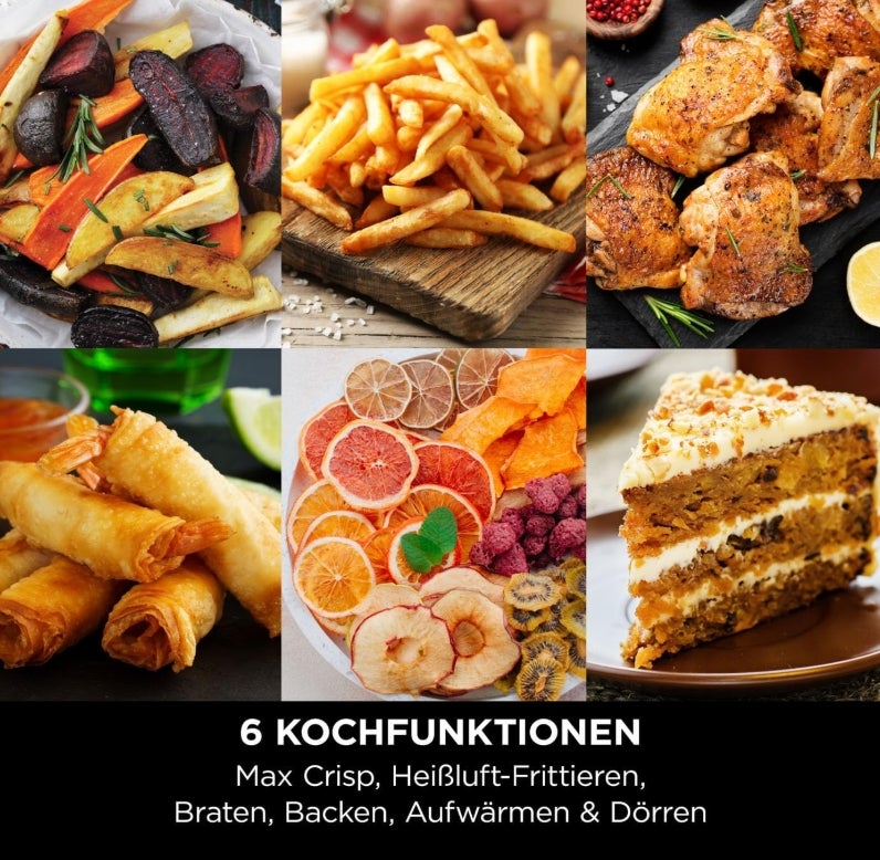 Ninja Heißluftfritteuse MAX PRO, 6,2 L, ölfrei, große Schublade, Rösten, Backen, Air Fry, Antihaftbeschichtet, Spülmaschinenfester Korb & Crisper Gittereinsatz, Silikonzange, Schwarz/Kupfer, AF180EUCP 