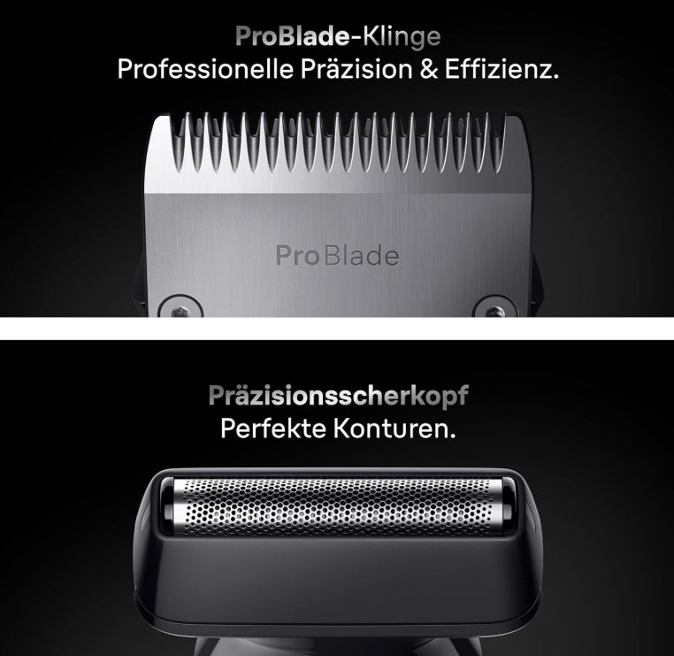 Braun All-in-One Series 7, 12-in-1 Multigroom, Barttrimmer, Nasenhaartrimmer, Haarschneidemaschine für Gesicht, Kopf und Körper, 120 Min Akku, 14 Längen (0.1–21 mm), Wasserdicht, AIO7545, Grau 