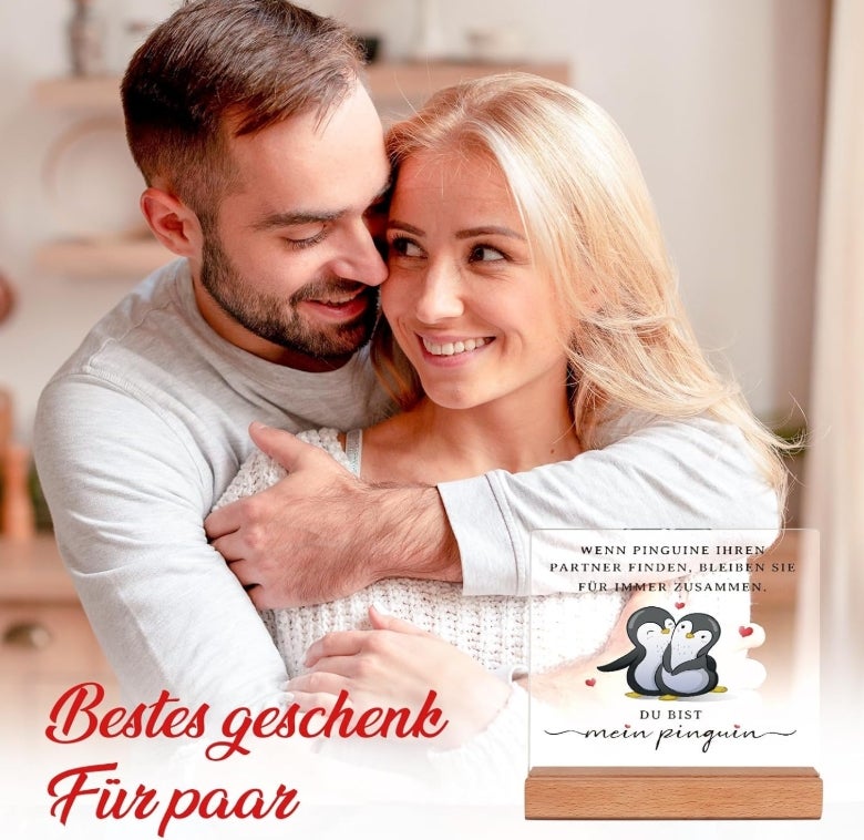 Valentinstagsgeschenk für Sie Ihn, Ich Liebe Dich Geschenke für Frauen Männer, Geschenk für Paar- Holzschilder Heimat Dekoration, Valentinstag 
