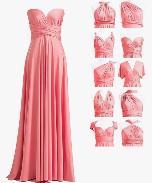 72styles Infinity Kleid mit Bandeau Brautjungfernkleid Multi-Way Kleid Lang Übergröße Convertible Twist Wickelkleid&nbsp;