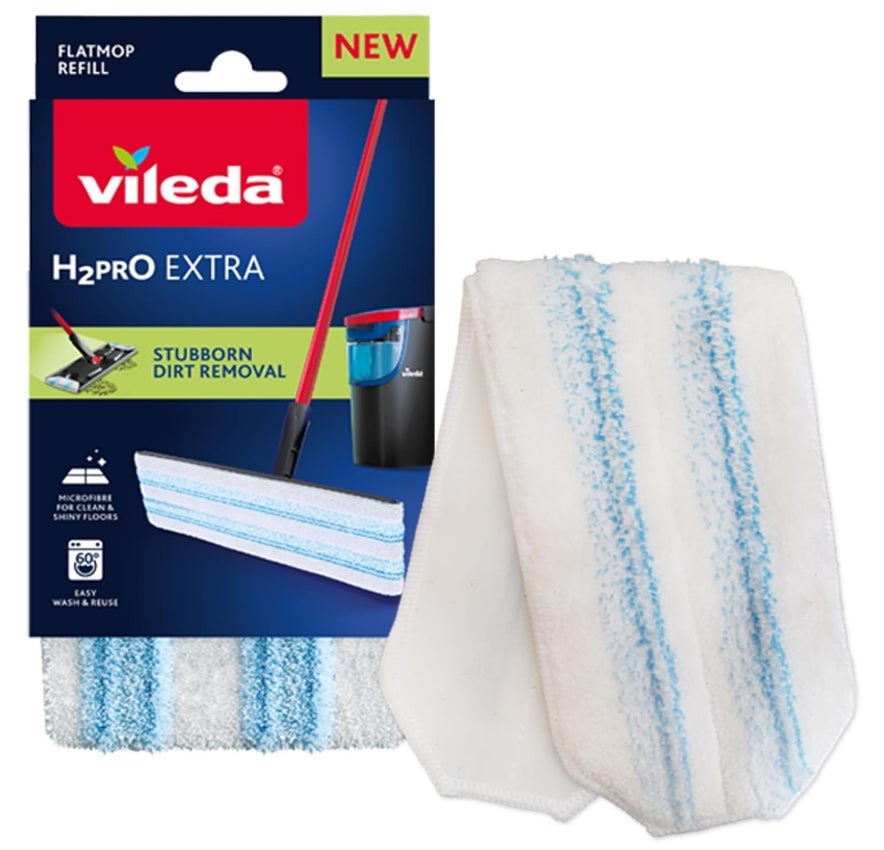Vileda H2PrO Bodenwischer Ersatzbezug | Mikrofaser Bezug | Entfernt hartnäckigem Schmutz | einfache Befestigung am Rahmen | maschinenwaschbar | langlebiger Wisch-Mopp | für alle Hartböden | 1er Pack 