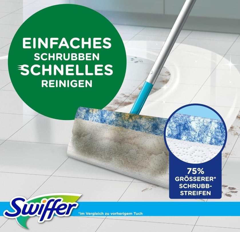 Swiffer Bodenwischer Nachfüllpackung, Feuchte Bodentücher mit Citrusfrische-Duft, 60 Stück, Für Eine Schnelle & Einfache Reinigung von Hartböden 