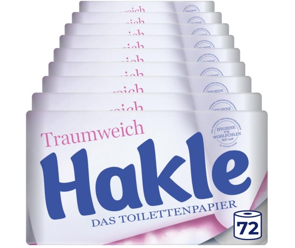 Hakle Traumweich Toilettenpapier – 72 Rollen, 130 4-lagige Blatt pro Rolle, Sanfte Reinigung für Wohlbefinden 