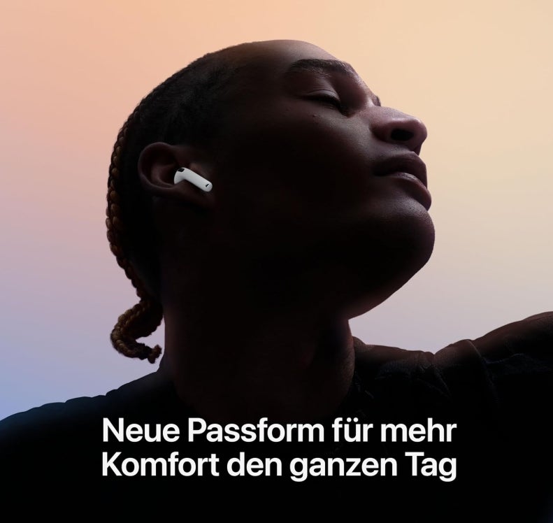 Apple AirPods 4 Kabellose Kopfhörer, Bluetooth Kopfhörer mit aktiver Geräuschunterdrückung, Adaptives Audio, Personalisiertes 3D Audio, Transparenzmodus, USB-C Ladecase, Kabelloses Laden 