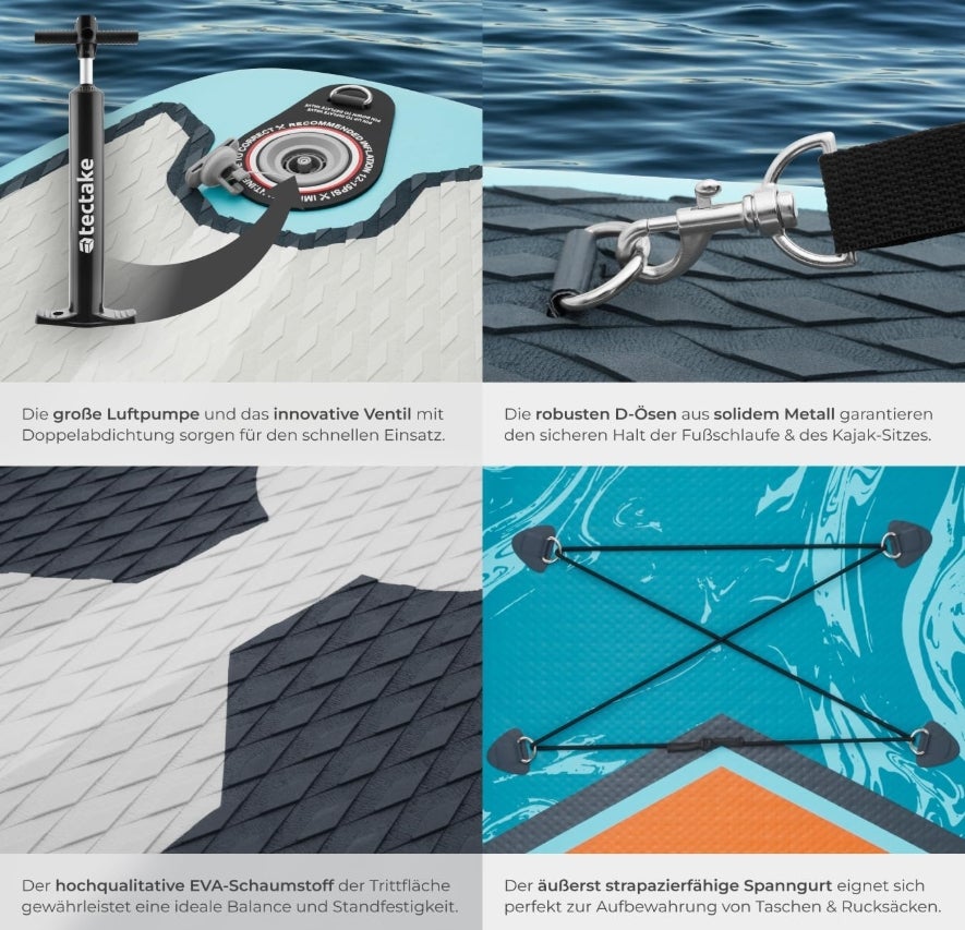 tectake® Stand Up Paddle Board - jetzt im Set auf Amazon!
