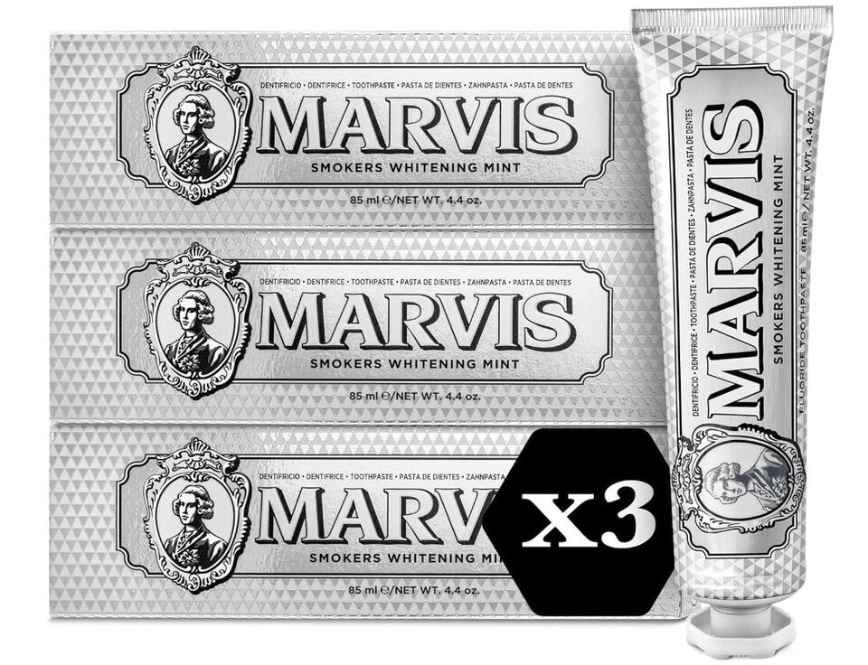 Marvis Whitening Mint Zahnpasta, 85 ml, Whitening Zahnpasta fördert eine natürliche Zahnaufhellung, Zahncreme entfernt Plaque & verleiht langanhaltende Frische 