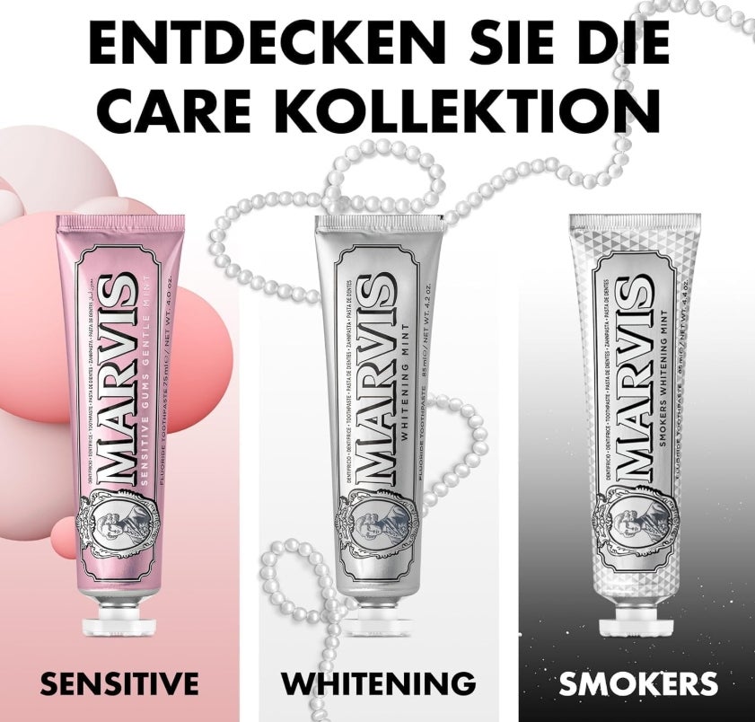 Marvis Smokers Whitening Mint Zahncreme, kühle Minze, 85 ml 
