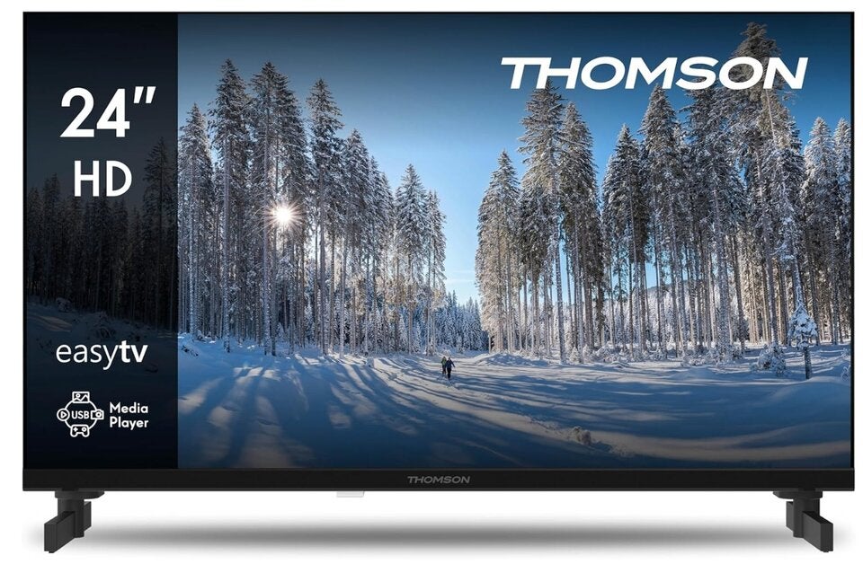 Thomson 24 Zoll (60 cm) HD Easy TV, LED Fernseher (Ohne Smart-TV), Triple-Tuner (DVB-T2/C/S2), Dolby Audio, Hotel-Modus, Multimedia-Player 