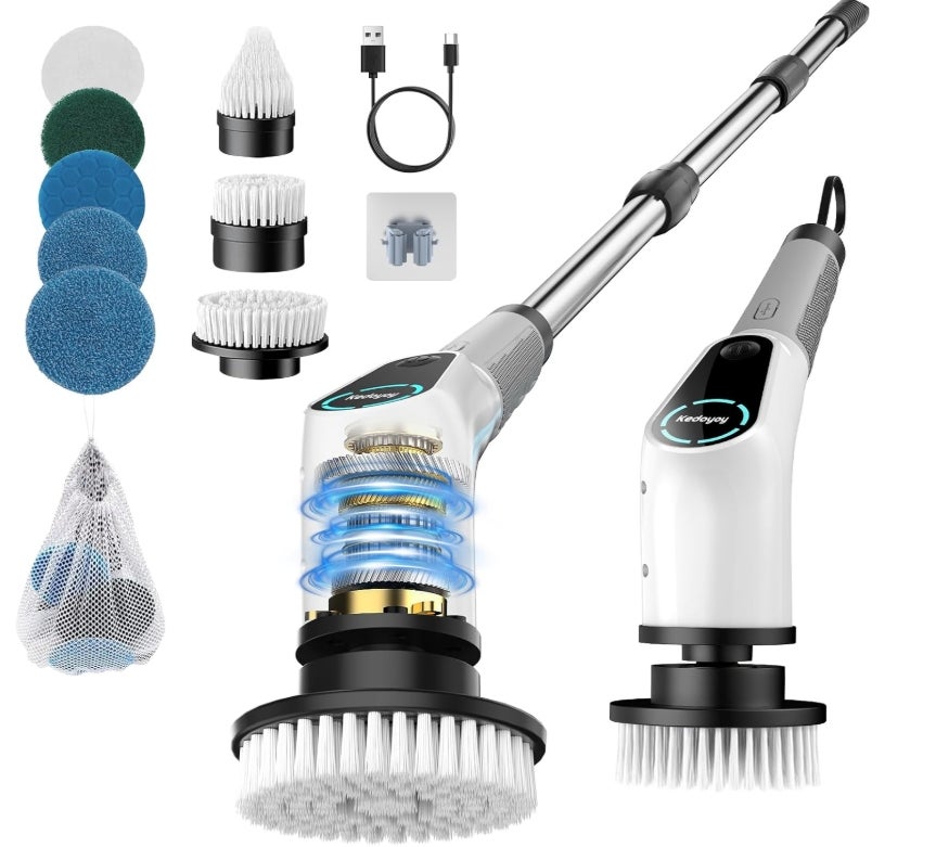 Elektrische Reinigungsbürste, 8 in 1 Electric Cleaning Brush mit austauschbaren Bohrbürstenköpfen 