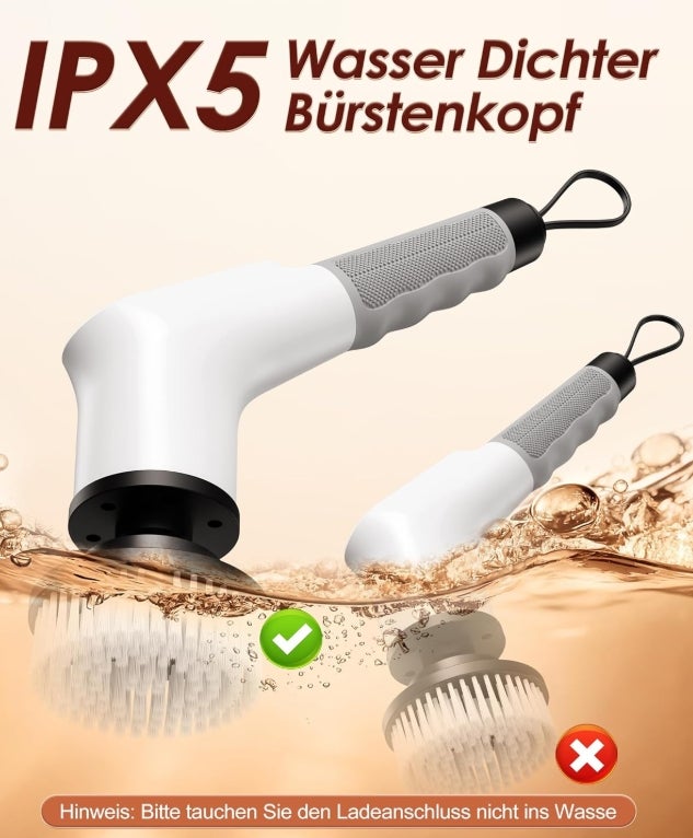 Elektrische Reinigungsbürste, 8 in 1 Electric Cleaning Brush mit austauschbaren Bohrbürstenköpfen 