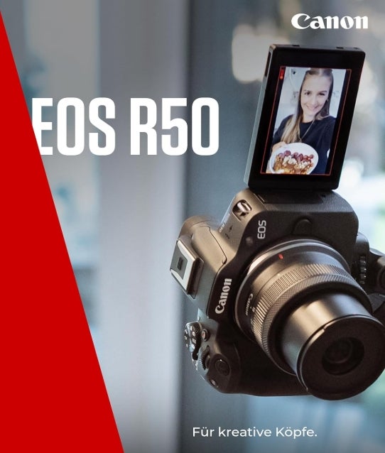 Canon EOS R50 Systemkamera + RF-S 18-45mm is STM Objektiv - Spiegellose Kamera (Digitalkamera mit Autofokus + Motiverkennung für Personen Augen Tiere Fahrzeuge, 4k Video, 15 Bilder pro Sek.) schwarz 