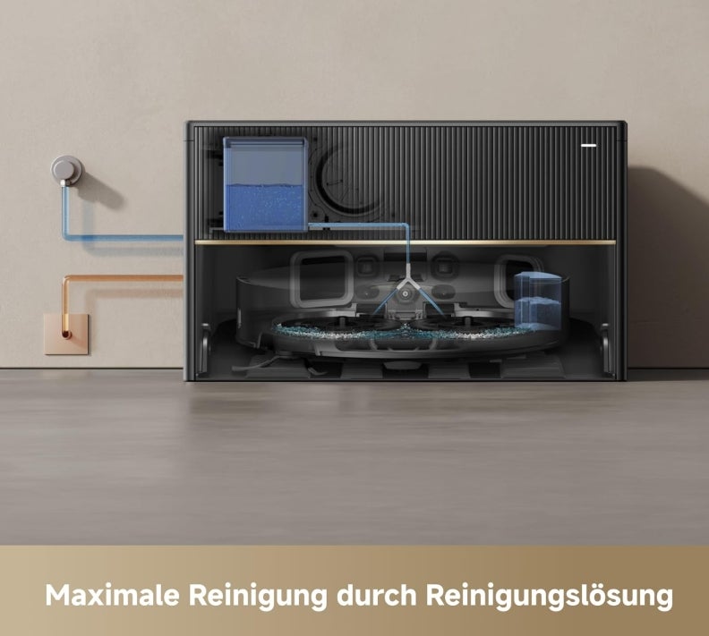 dreame X50 Master Staubsaugerroboter mit 24,9cm Basisstation, automatisches Nachfüllen und Entleeren, Nachlaufsystem, AI Hindernisvermeidung und 360° Navigation, 20.000 Pa 