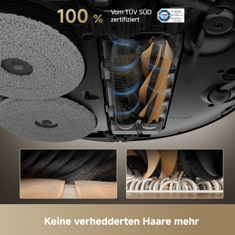 dreame X50 Master Staubsaugerroboter mit 24,9cm Basisstation, automatisches Nachfüllen und Entleeren, Nachlaufsystem, AI Hindernisvermeidung und 360° Navigation, 20.000 Pa 
