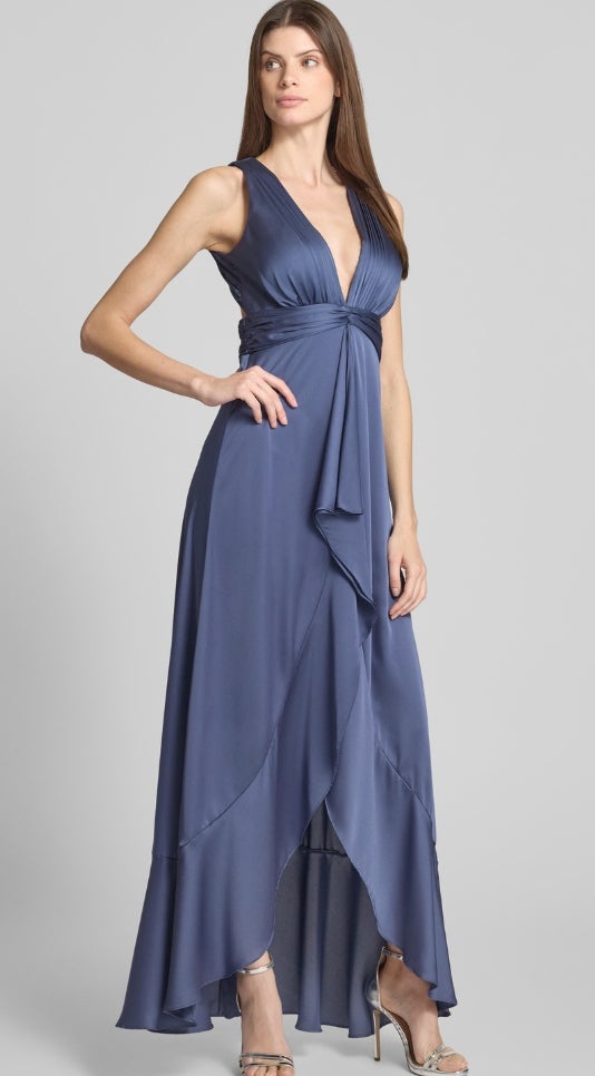 Jake*s Cocktail Abendkleid im Double-Layer-Look in rauchblau 