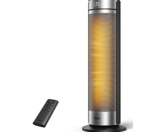 Dreo 23 Zoll Heizlüfter, 2000W Leiser Elektrischer Heizstrahler fürs Schlafzimmer mit Fernbedienung 