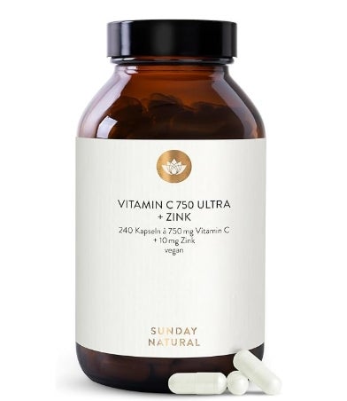 SUNDAY NATURAL® Vitamin C Zink Hochdosiert – 1500 mg Vitamin C und Zink https://amzn.to/4qV65h4