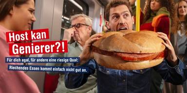Screenshot der Sujet-Kampagne der Wiener Linien "Host kan Genierer?"